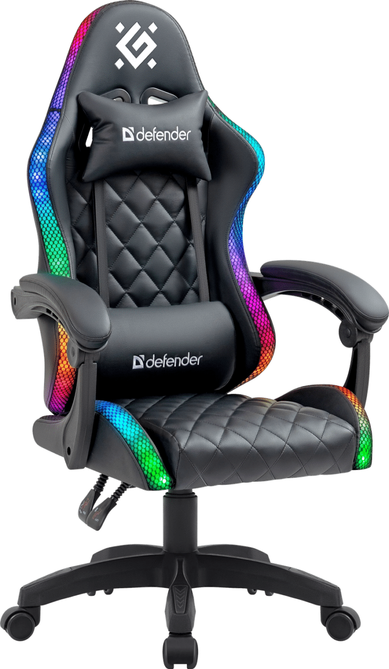 Defender Energy RGB gejmerska stolica sa upaljenim svetlosnim trakama