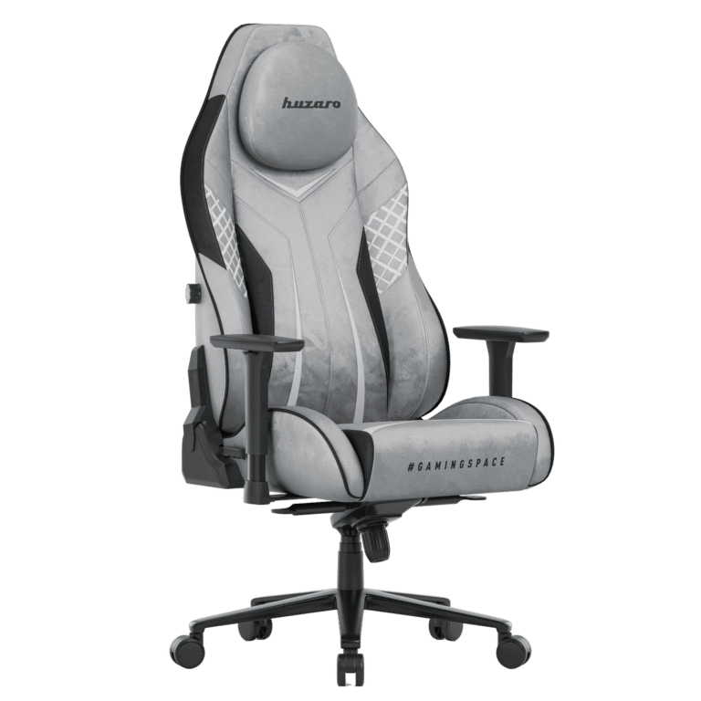 Gejmerska stolica Huzaro Force 8.3 Grey – hero na prozirnoj pozadini