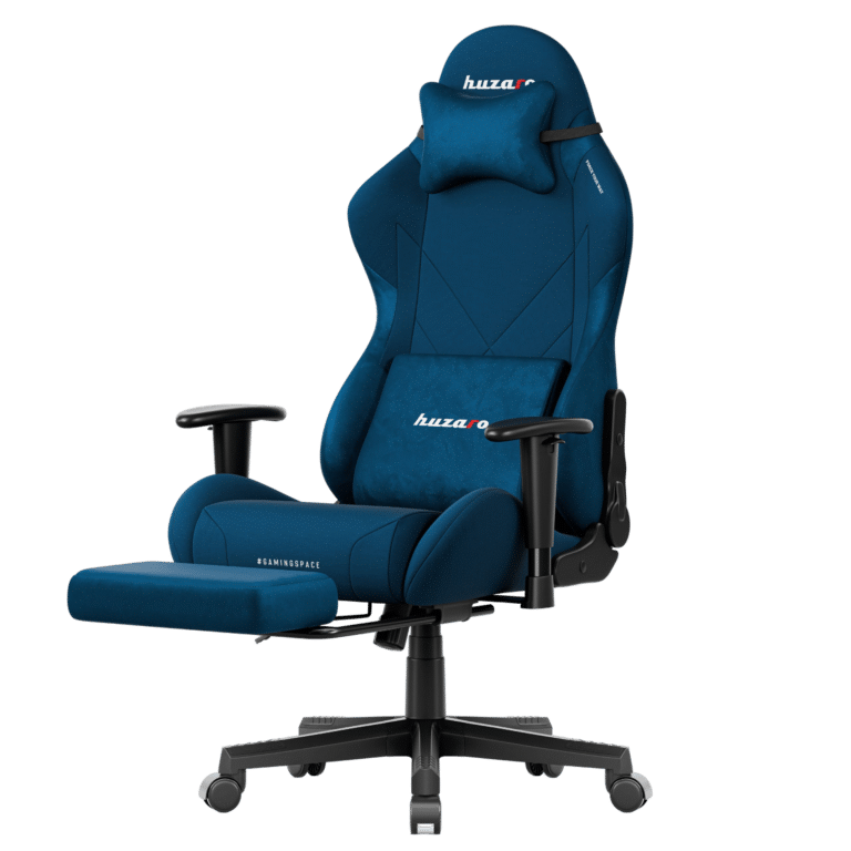 Gejmerska stolica Huzaro Force 5.7 Blue – hero prikaz na prozirnoj pozadini